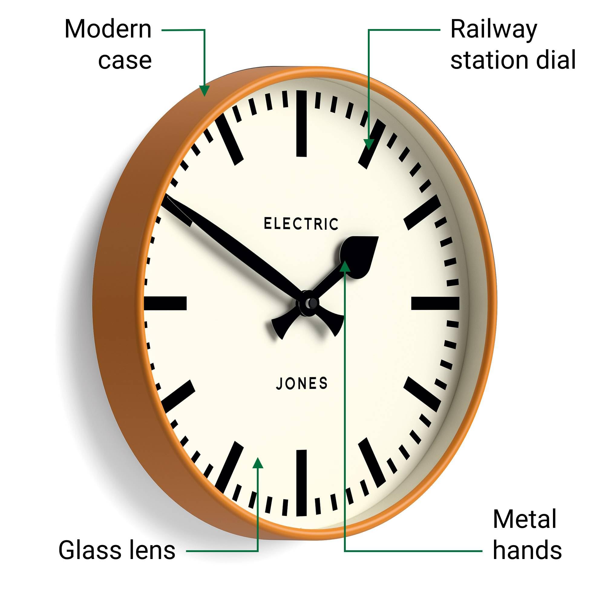 Amazon.com: JONES CLOCKS® Tiger wall Clock | Modern Round Station